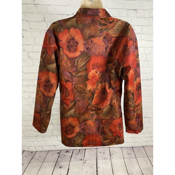 VTG GW Division Of Graff 80’s Floral Multicolor Two Button Blazer Jacket Women M - Picture 4 of 9